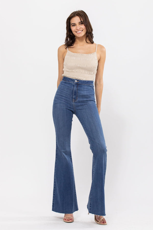 The Angel Jean - High Rise Medium Wash Super Flare