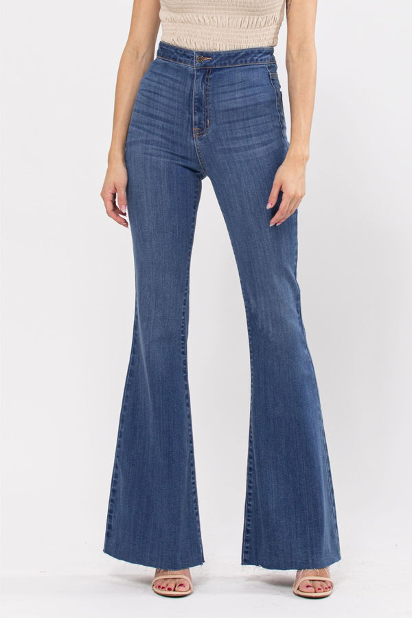 The Angel Jean - High Rise Medium Wash Super Flare