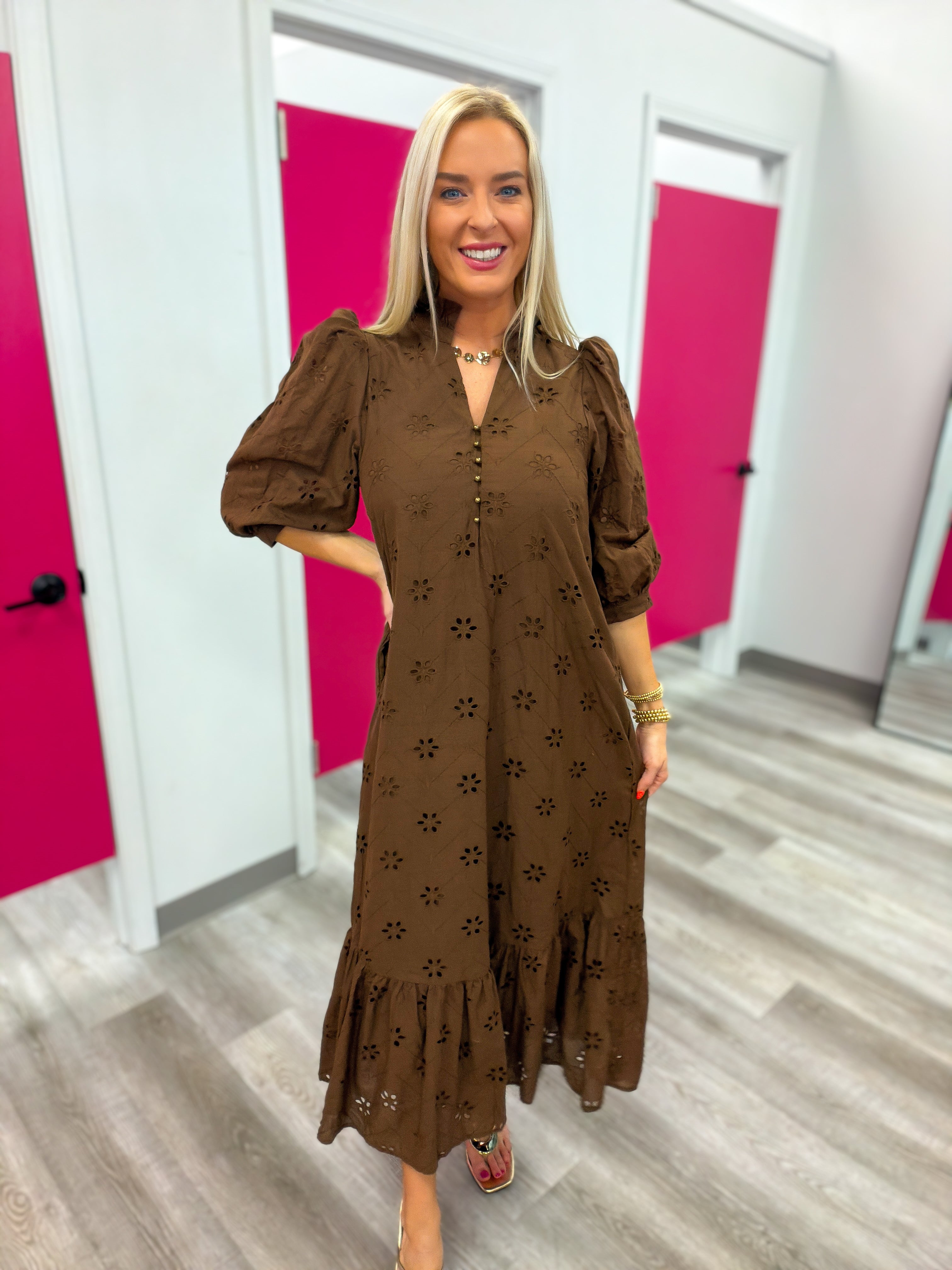 The Everly Eyelet Midi Dress