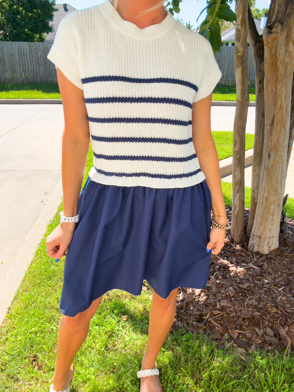 Navy Days Striped Dress