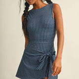Squeeze the Day Gingham Athletic Romper Dress