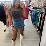 Mini Denim Skort -Medium Denim | BEST SELLER