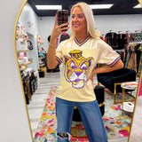 LSU Tiger Eye (Licensed) | Sequin Design Football Jersey Butter