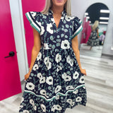 Floral Navy Midi
