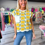 Citrus Bloom Sweater Top