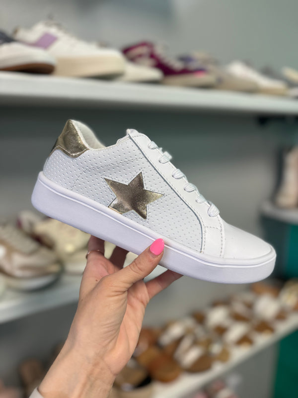 Star Babe Tennis Shoes - Gold
