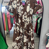 Espresso Color Abstract Pattern Dress | FINAL SALE