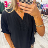 Braided Collar Detail Top
