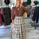 Falling For Plaid Maxi Skirt