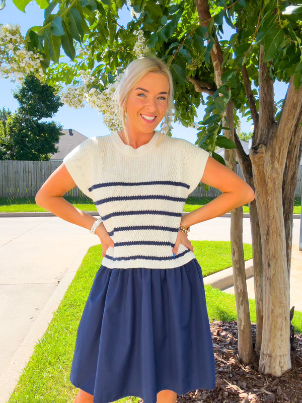 Navy Days Striped Dress