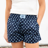 Navy on Light Blue Polka Dot Boxer | LULU MAC