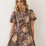 The Vintage Bloom Mini Dress