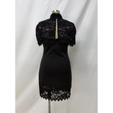 Midnight Romance Lace Cape Mini Dress