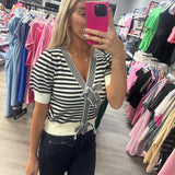 Count My Blessings Spring Stripe Bow Sweater