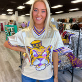 LSU Tiger Eye (Licensed) | Sequin Design Football Jersey Butter