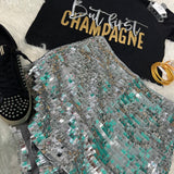 Champagne New Years Eve Metallic Puff Shirt