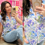 Everybody Talks Floral Top | Purple Blue Combo