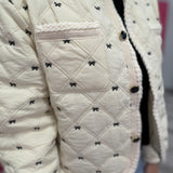 Bow Embroidered Quilted Puff Jacket