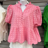 All Eyes on You Eyelet Top