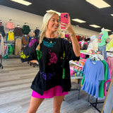 Tiger Colorful Sequin Oversized Top | FINAL SALE