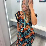 Into the Breeze Black Rust and Blue Midi