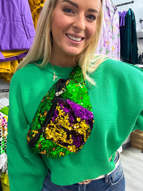 Mardi Gras Sequin Sections Fanny Pack