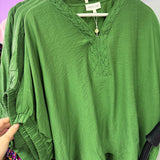 Braided Collar Detail Top Green