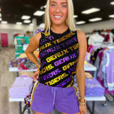 LSU Geaux Tigers Varsity Block (Licensed) | Sequin Tee