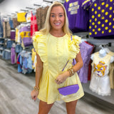 Layered Ruffle Detail Front Button Romper