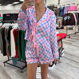 Pink Blue Bow Pajamas