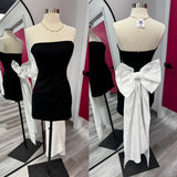 Black Bow Back Mini Dress