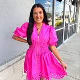 See You Smile Dress | Hot Pink