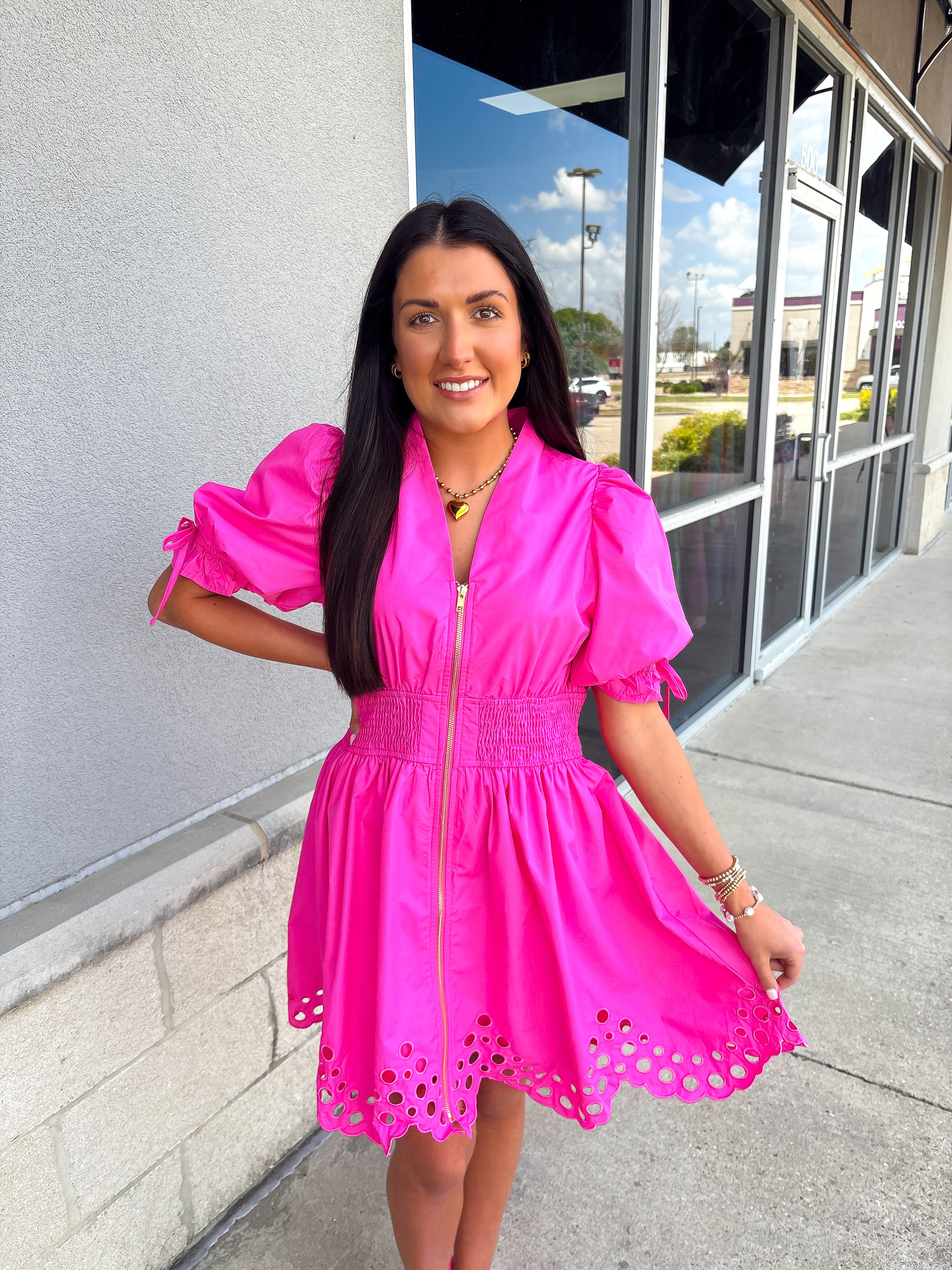 See You Smile Dress | Hot Pink