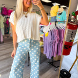 Dot Your Thing Cropped Denim Pants
