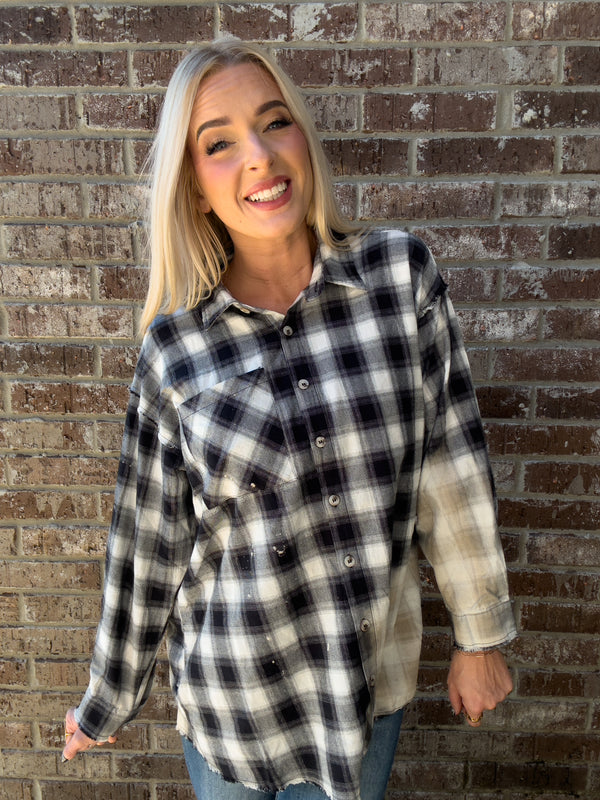 Bleached Plaid Flannel