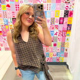 Brown Gingham Tank