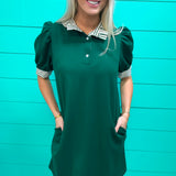Solid Green Ribbon Dress