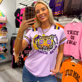  Callin' The Tigers Purple Sequin Tiger T Shirt 