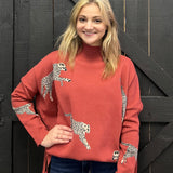 Cheetah Mock Neck Sweater - Various Colors and Plus!