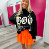 Boo Halloween Reversible Mockneck
