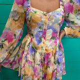 Pastel Pink Yellow Purple  Romper