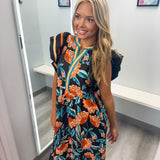 Into the Breeze Black Rust and Blue Midi