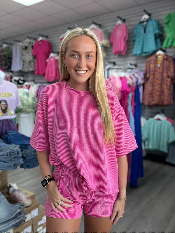 BLACK FRIDAY | Ribbed Short Sleeve Top & Short Set