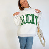 Lucky & Polka Dot Mock Neck Sweatshirt
