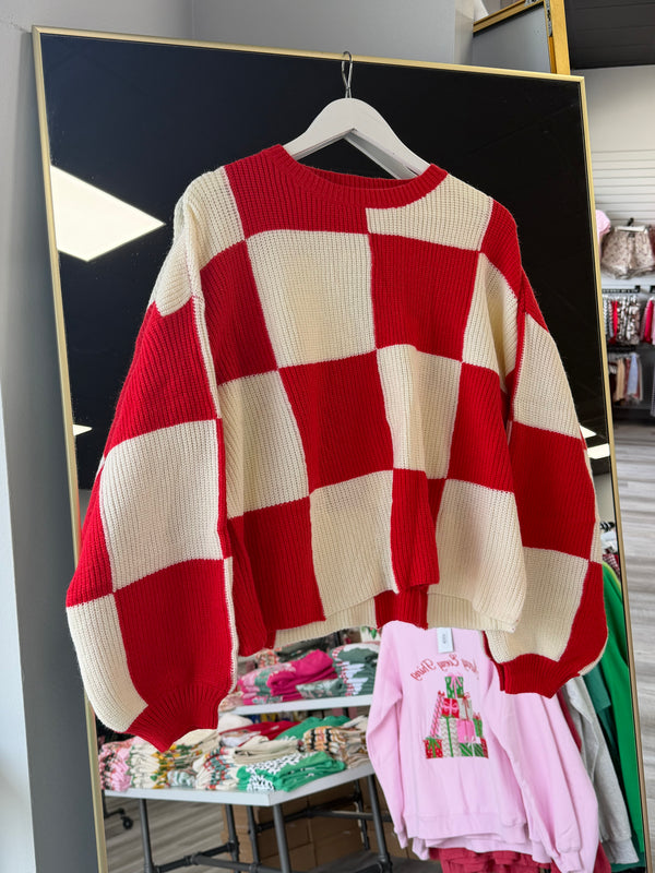 Red Checker Sweater