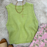 Cropped Knit Pistachio Sweater