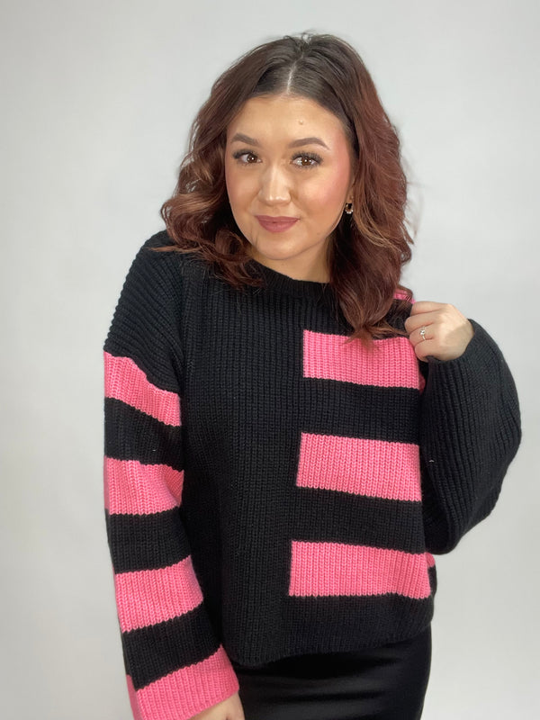 Pink and Black Sweater