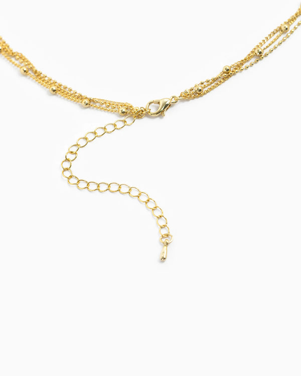 Triple Layered Pearl Cross Necklace