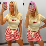 Crawfish Striped Baby Tee | Tan
