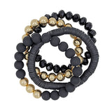 Clay Metal Bead Multi Bracelet Set